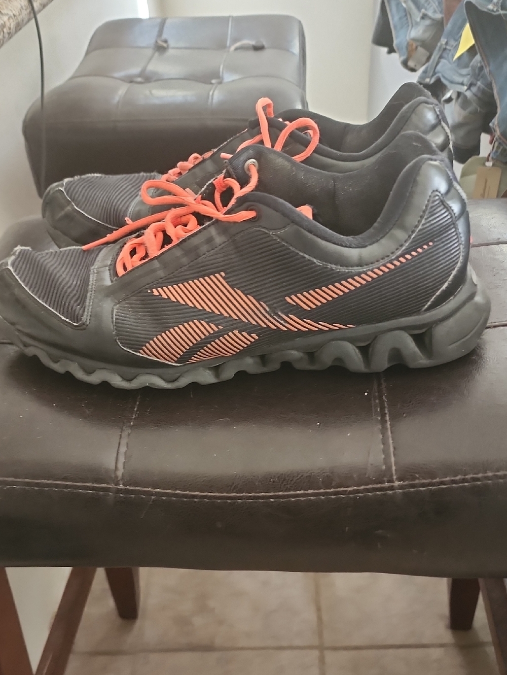 Very Stable / Reebok Black and Coral Men's Sneakers